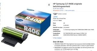 HP Samsung CLT-R406 originele belichtingseenheid voor € 58,66 bij Amazon