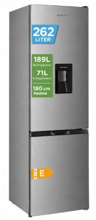 Réfrigérateur combiné GEDTECH - GCB262SL Silver - capacité 262L à 269,99€