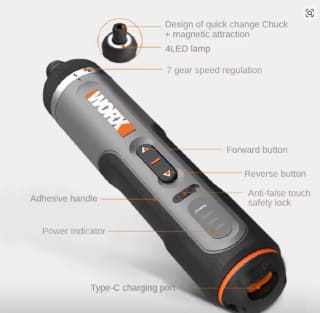 Worx 4V Mini Electrical Screwdriver Set for £12.20 with code