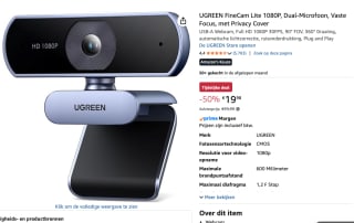 UGREEN FineCam Lite 4K Webcam voor €19,98 bij Amazon