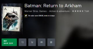 Batman: Return to Arkham por $35 | Oferta Xbox Store