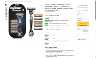 Rastrillo Gillette Sensor3 por $126 | Oferta Amazon