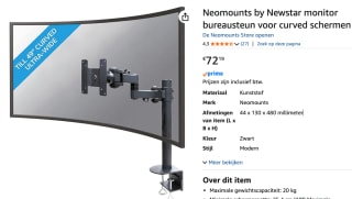 Neomounts FPMA-D960BLACKPLUS Monitorarm 10-49" voor €72,18 bij Amazon