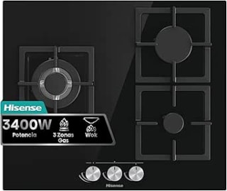 Hisense GG633B Placa de Gas Natural, 3 Zonas, 60 cm por 79.97€