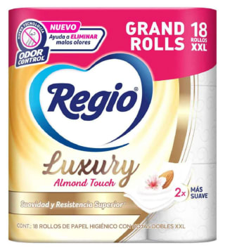 Papel Higiénico Regio Luxury Almond Touch 18 Rollos por $83 | Chedraui