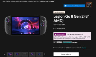 Legion Go 8 Gen 2 (8" AMD) por $19,499