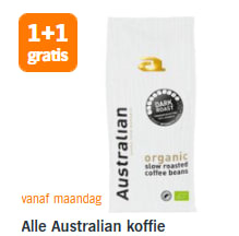 Alle Australian koffie 1+1 gratis bij de AH