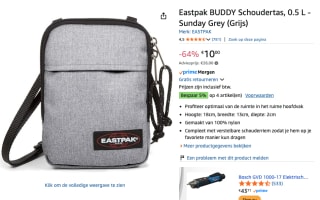Eastpak BUDDY Schoudertas in grijs of blauw voor €10 bij Amazon