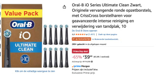 10 stuks Oral-B iO Series Ultimate Clean opzetborstels voor €39,89 met Amazon prime
