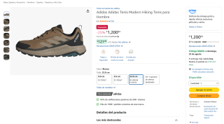 Adidas Tenis Modern Hiking para Hombre por $1,201 en Amazon