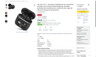 Audífonos JBL Tour Pro 2 Inalámbricos por $1,738 | Amazon