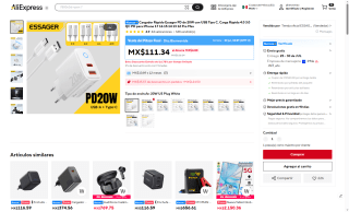 Cargador Essager 20W por $50 | AliExpress
