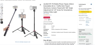 ULANZI All-in-1 Selfie Stick voor €21,74