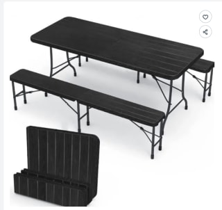Ensemble table et bancs IZTOSS 185 cm pliable HDPE de 8 places à 99,99€