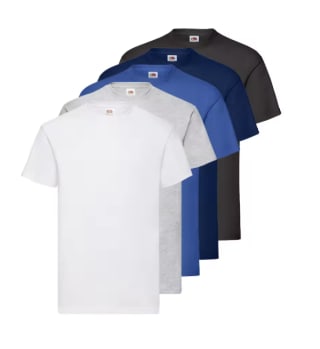 Fruit Of The Loom Pack 5 Camisetas Original Algodón Peinado por 12.71€