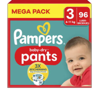 Pampers - Baby Dry Pants - Maat 3 - 96 luierbroekjes voor €18,59 bij Plein