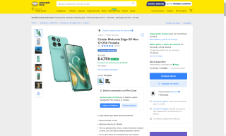 Motorola Edge 60 NEO 256GB por $4,759 | Oferta Mercado Libre