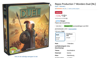 7 Wonders Duel (NL) bordspel voor €15,04 bij Amazon