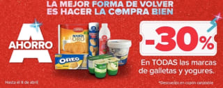 30% descuento en cupón canjeable en Galletas y Yogures