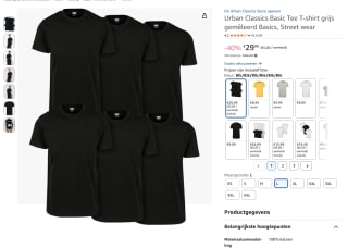 6- pack Urban Classics Basic Tee T-shirt voor €29,99 bij Amazon