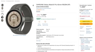 Samsung Galaxy Watch5 Pro 45mm (Reacondicionado) por $1,399 en Amazon
