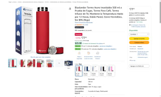 Termo Acero Inoxidable 500ml por $78 | Oferta Amazon