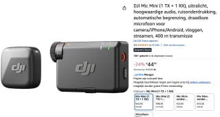 DJI Mic Mini (1 TX + 1 RX) Microfoon voor €44,95 bij Amazon