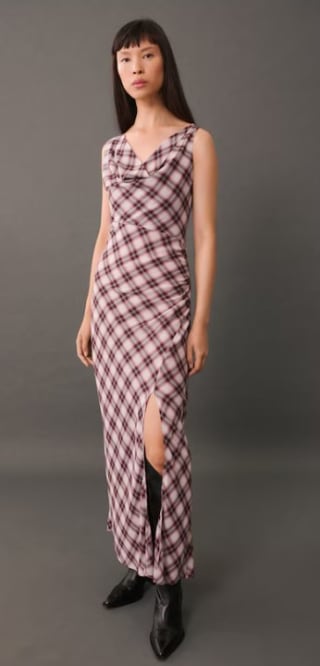 Vestido midi estampado a cuadros por 11.99€