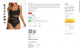 Traje de Baño KOUQIYA Una Pieza por $230 | Oferta Amazon