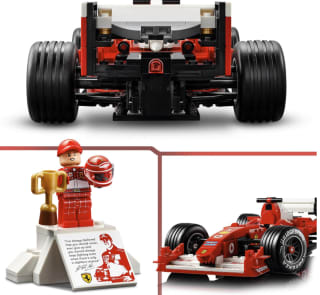 LEGO Icons Ferrari F2004 en Michael Schumacher