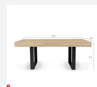 Table à manger IDMARKET extensible rectangle à 139,99€