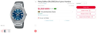 Reloj Edifice Efb109D2Avcf por $1,919 | Oferta Sears
