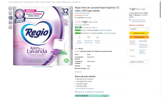 Papel Higiénico Regio Aires 32 Rollos por $126 | Oferta Amazon