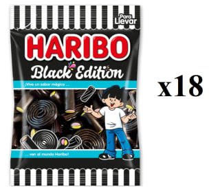 HARIBO BLACK EDITION 18 bolsas x 100g por 8.28€