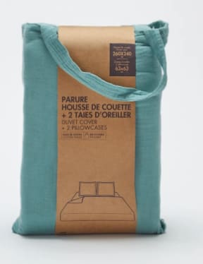 Parure de lit 2 personnes en gaze de coton Kiabi Home à 19,50€