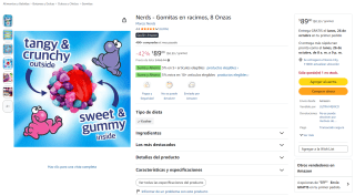 Nerds - Gomitas en racimos, 8 Onzas por $89 en Amazon