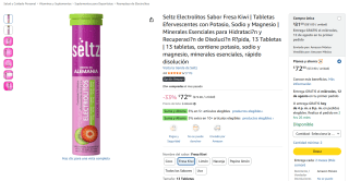 Seltz Electrolitos sabor Fresa Kiwi (13 tabletas) por $73 en Amazon