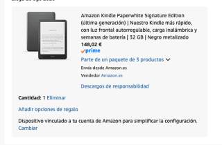 Kindle Paperwhite Signature Edition (32 GB) por 148.02€ Amazon devolviendo producto