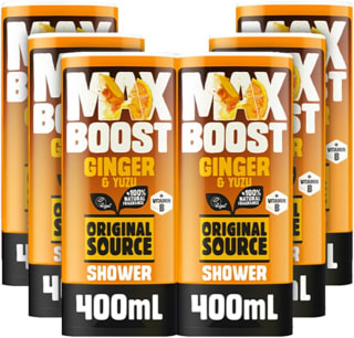 Original Source MAX BOOST Ginger & Yuzu Shower Gel 6x400ml (£8.55 or £7.65 S&S)