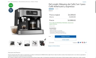 Cafetera De'Longhi Combinazione COM530 2 en 1 por $2,999 | Costco