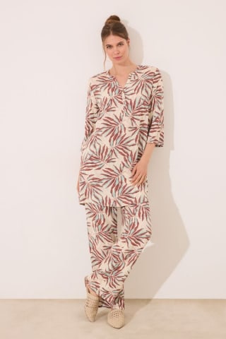 Camisola corta con estampado hojas para Mujer por 9.99€