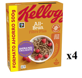 Pack de 4 Kellogg's All-Bran Fibre Plus Cereales, 500g por 10.32€