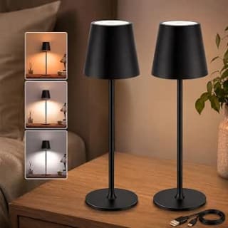PACK AHORRO 2 Lámparas LED de Mesita de Noche Color Negro por 15.95€