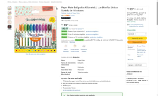 Bolígrafos Paper Mate Kilometrico 16 colores por $60 | Amazon