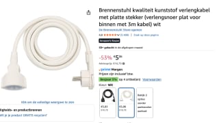 Brennenstuhl kwaliteit kunststof verlengkabel met platte stekker 3 m. voor €5,06