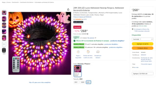 20M 200 LED Luces Halloween Naranja Púrpura por $188 en Amazon