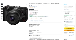 Canon EOS R50 V con RF-S14-30mm F4-6.3 IS STM por $13,709 en Amazon