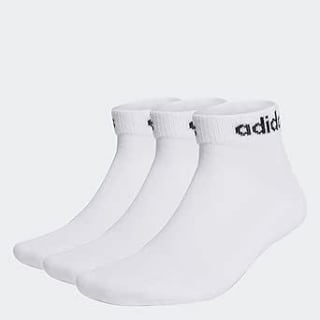 Adidas Unisex Linear Ankle Cushioned Socks 3 Pairs | White | UK sizes 6.5 - 8