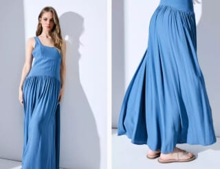 Vestido Foster Corte Princesa Sin Manga 100% Viscosa Crepe Por $15.990