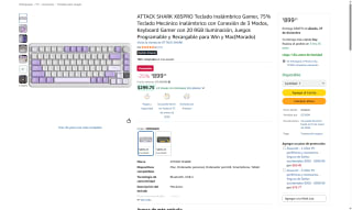 ATTACK SHARK X85PRO 75% RGB Morado por $899 | Amazon